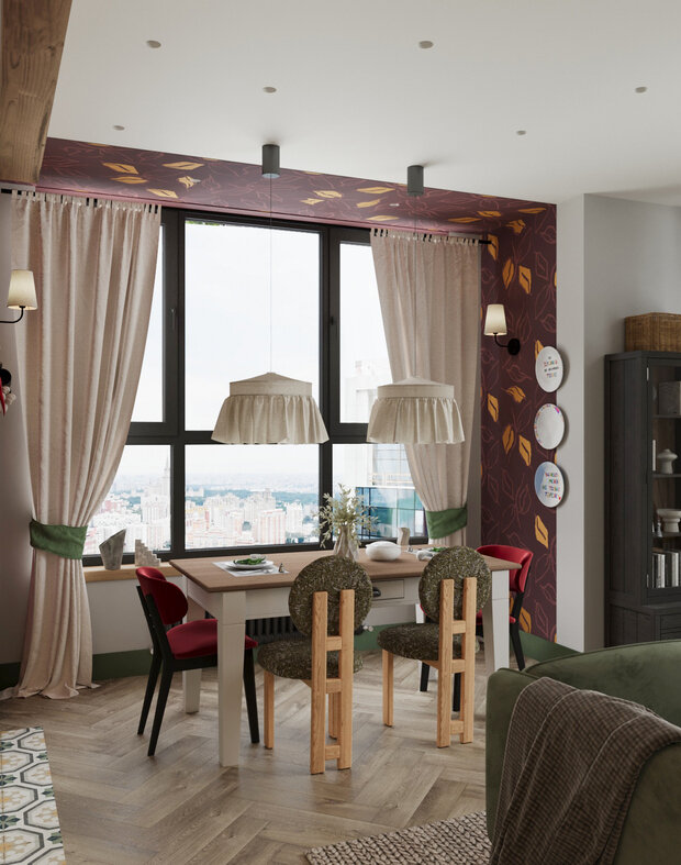 Фотография: Кухня и столовая в стиле Современный, Эклектика, Квартира, Проект дня, Москва, 1 комната, 40-60 метров, современный с элементами эклектики, фото интерьера, дизайн интерьера фото – фото на INMYROOM