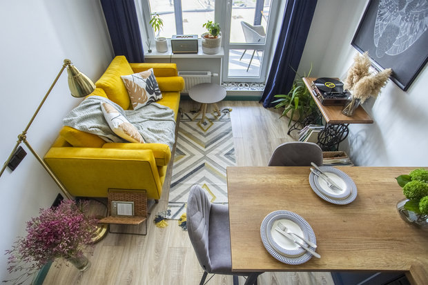 Фотография: Гостиная в стиле Современный, Квартира, Проект недели, Казань, 2 комнаты, 40-60 метров, Davydov Studio, Родион Давыдов – фото на INMYROOM