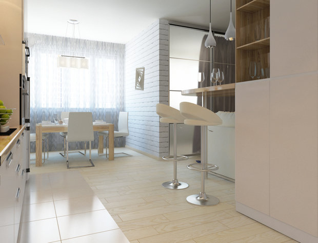 Фото из портфолио Квартира в стиле эклектика в ЖК Изумрудный – фотографии дизайна интерьеров на INMYROOM