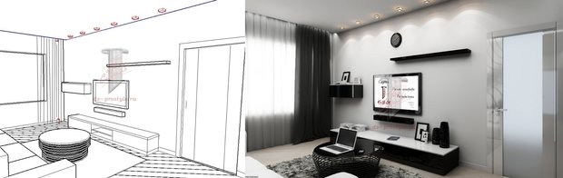 Фото из портфолио Эскиз-визуализация. – фотографии дизайна интерьеров на InMyRoom.ru