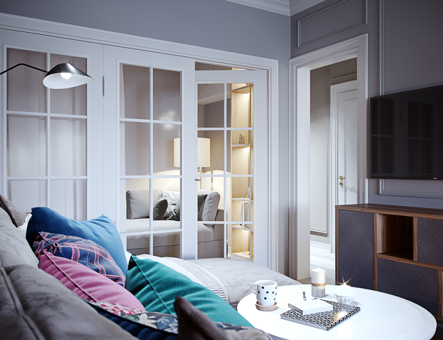 Фотография: Гостиная в стиле Современный, Квартира, Проект недели, Москва, 4 и больше, Более 90 метров, Little Space – фото на INMYROOM