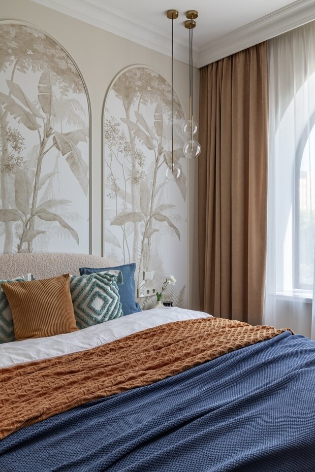 Фотография: Спальня в стиле Классический, Современный, Квартира, Проект недели, Москва, Монолитный дом, 2 комнаты, 40-60 метров, Анастасия Меркулова, Merkulova Design Studio – фото на INMYROOM