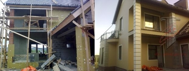 Фото из портфолио Загородный дом. Фасад. До и после проекта. – фотографии дизайна интерьеров на InMyRoom.ru