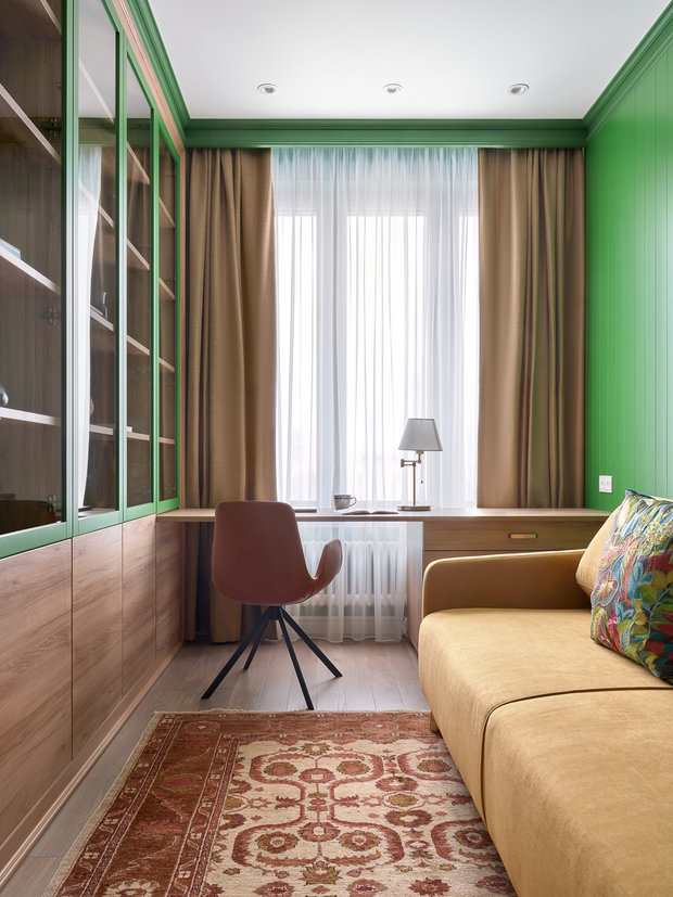 Фотография: Кабинет в стиле Современный, Квартира, Проект недели, Москва, 4 и больше, Более 90 метров, Н-Куб, Николай Николаев – фото на INMYROOM