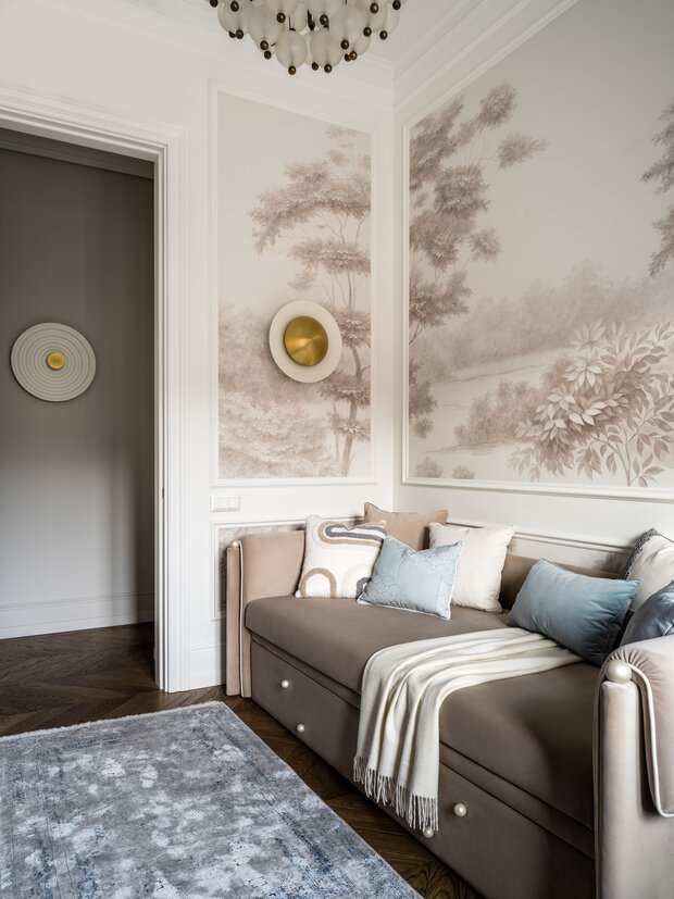 Фотография: Кабинет в стиле Классический, Современный, Эклектика, Квартира, Проект дня, Москва, Кирпичный дом, 4 и больше, Более 90 метров, Елена Маркина, Эксклюзивные проекты – фото на INMYROOM