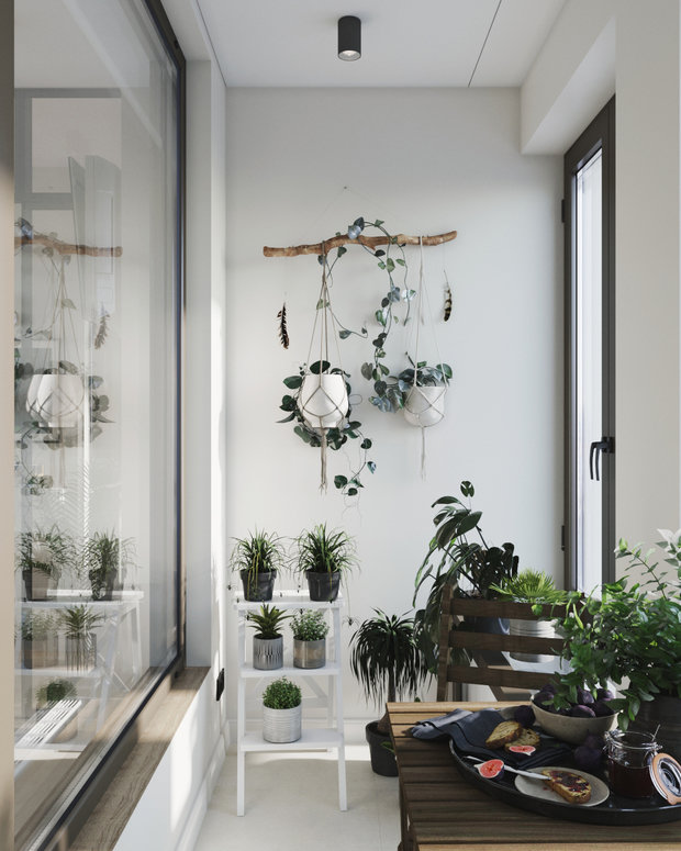 Фотография: Балкон в стиле Скандинавский, Современный, Малогабаритная квартира, Квартира, Студия, Проект недели, Санкт-Петербург, до 40 метров, Olala Design, Ольга Семченко – фото на INMYROOM