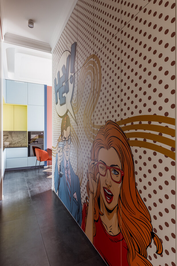 Фотография: Прихожая в стиле Современный, Квартира, Проект дня, Москва, 3 комнаты, 40-60 метров, современный с элементами поп-арт, Екатерина Мищенко – фото на INMYROOM