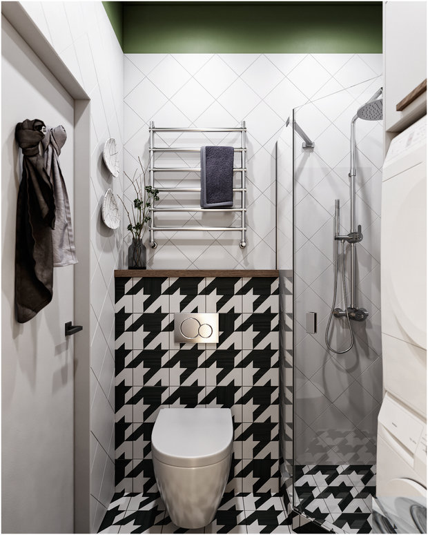 Фотография: Ванная в стиле Скандинавский, Эклектика, Квартира, Проект недели, Санкт-Петербург, Макс Жуков, Виктор Штефан, ToTaste Studio, 3 комнаты, 60-90 метров – фото на INMYROOM