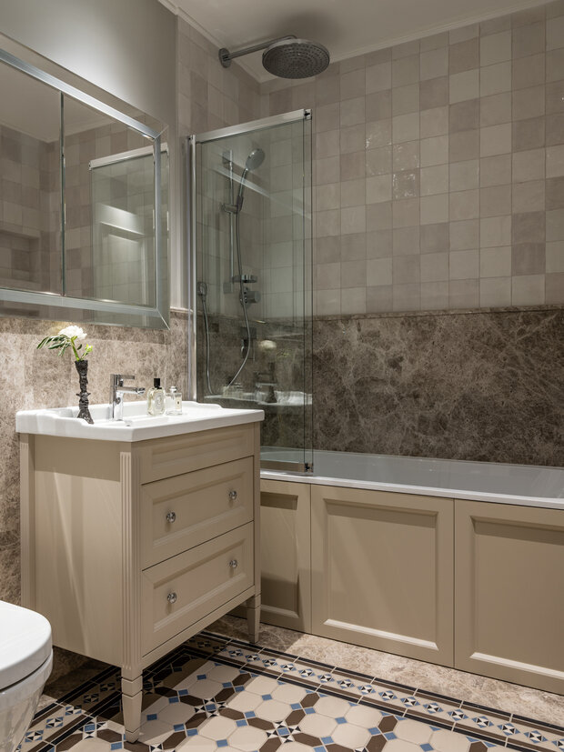 Фотография: Ванная в стиле Классический, Современный, Квартира, Проект дня, Москва, 4 и больше, Более 90 метров, Татьяна Казанцева – фото на INMYROOM