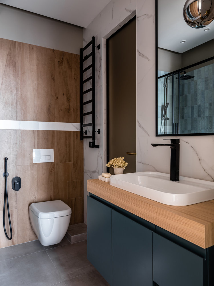 Фотография: Ванная в стиле Современный, Квартира, Проект дня, Москва, 2 комнаты, 60-90 метров, Елена Карасаева – фото на INMYROOM Фотография: Ванная в стиле Современный, Квартира, Проект дня, Москва, 2 комнаты, 60-90 метров, Елена Карасаева – фото на INMYROOM