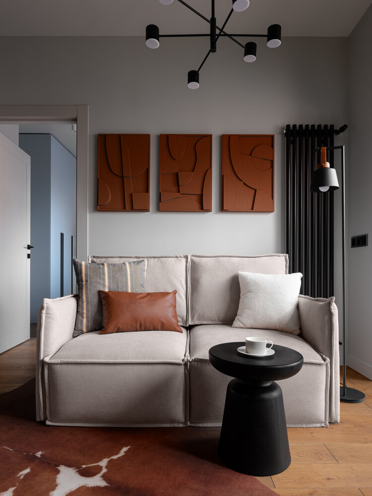 Фотография: Гостиная в стиле Современный, Минимализм, Малогабаритная квартира, Квартира, Проект недели, Москва, 1 комната, до 40 метров, Yuloo Studio – фото на INMYROOM