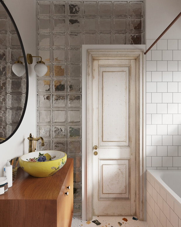 Фотография: Ванная в стиле Эклектика, Эко, Скандинавский, Современный, Дом, Проект недели, Дача, Дом и дача, Московская область, 2 комнаты, 40-60 метров, Анастасия Струве – фото на INMYROOM