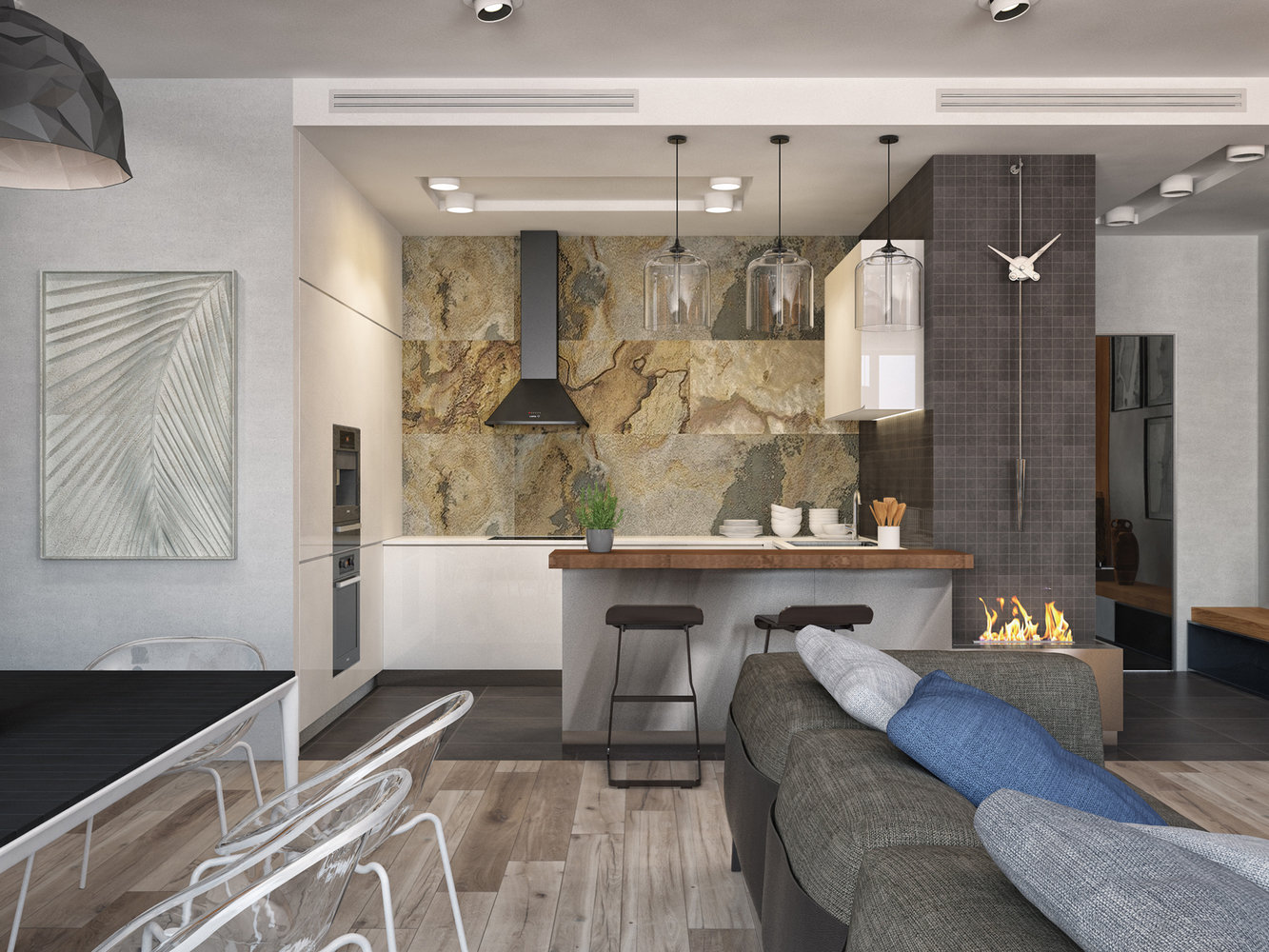 Фотография: Кухня и столовая в стиле Современный, Квартира, Проект недели, Эко, Казань, Марсель Кадыров, новостройка, Монолитный дом, 2 комнаты, 60-90 метров – фото на INMYROOM Фотография: Кухня и столовая в стиле Современный, Квартира, Проект недели, Эко, Казань, Марсель Кадыров, новостройка, Монолитный дом, 2 комнаты, 60-90 метров – фото на INMYROOM