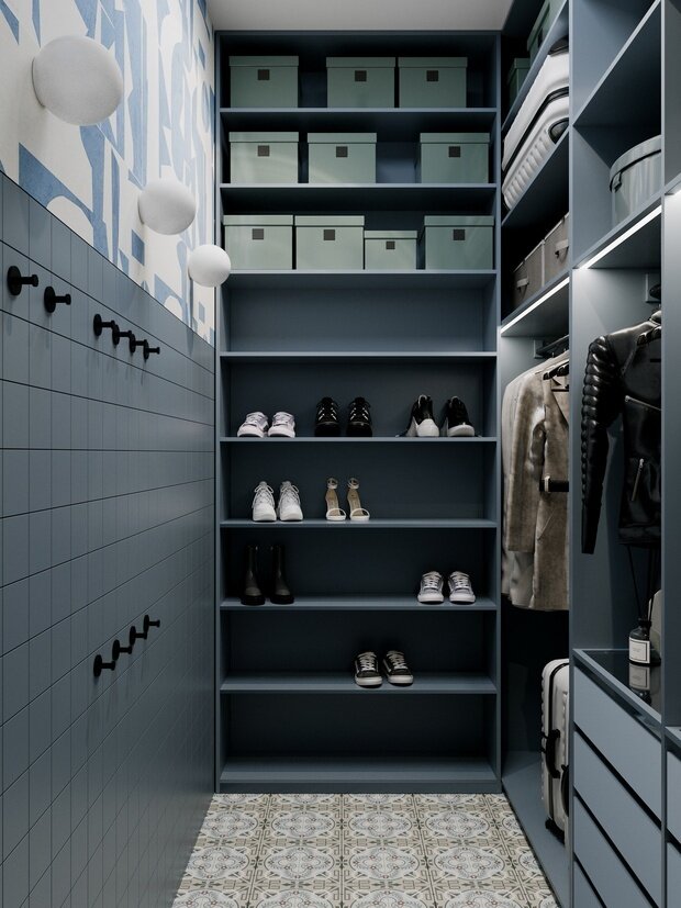 Фотография: Гардеробная в стиле Современный, Эклектика, Квартира, Проект дня, Санкт-Петербург, 4 и больше, Более 90 метров, CHE DESIGN – фото на INMYROOM