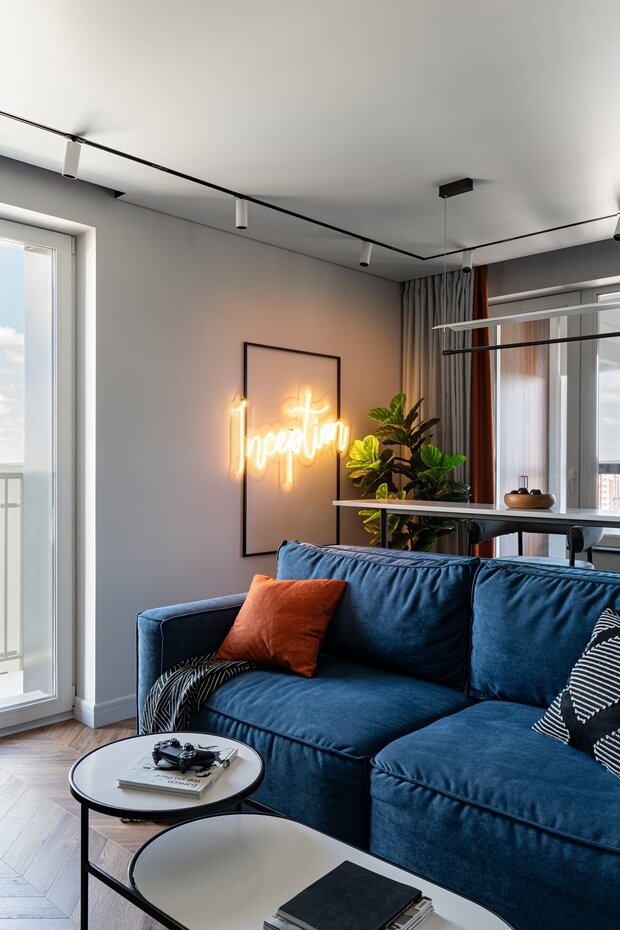 Фотография: Гостиная в стиле Современный, Квартира, Проект дня, Казань, 2 комнаты, 40-60 метров, MKInterior – фото на INMYROOM