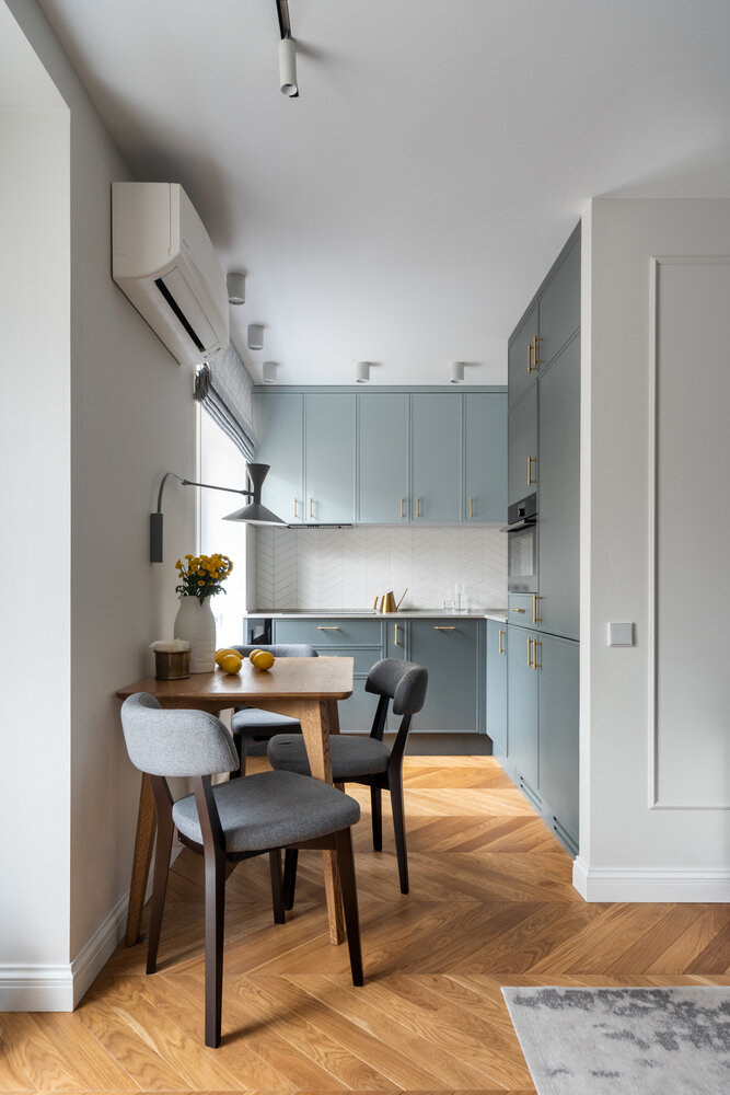 Фотография: в стиле , Кухня и столовая, Квартира, Переделка, дизайн маленькой кухни, маленькая кухня, как объединить кухню с гостиной, кухня-гостиная дизайн, как оформить интерьер кухни, интерьер кухни, 2 комнаты, 40-60 метров – фото на INMYROOM