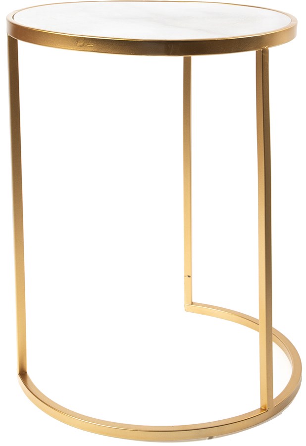 Столик кофейный с белым мрамором