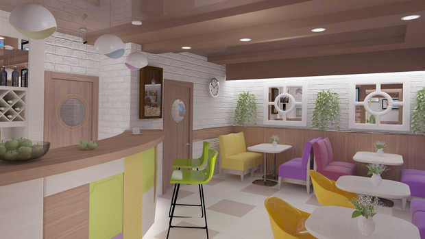 Фото из портфолио Городское кафе – фотографии дизайна интерьеров на INMYROOM