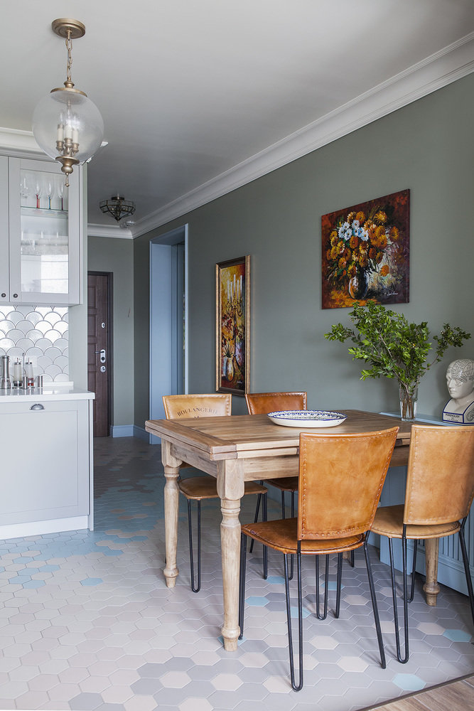 Фотография: Кухня и столовая в стиле Прованс и Кантри, Современный, Квартира, Проект недели, Панельный дом, Путилково, 2 комнаты, 60-90 метров, КОПЭ-Парус, Наталья Комова – фото на INMYROOM