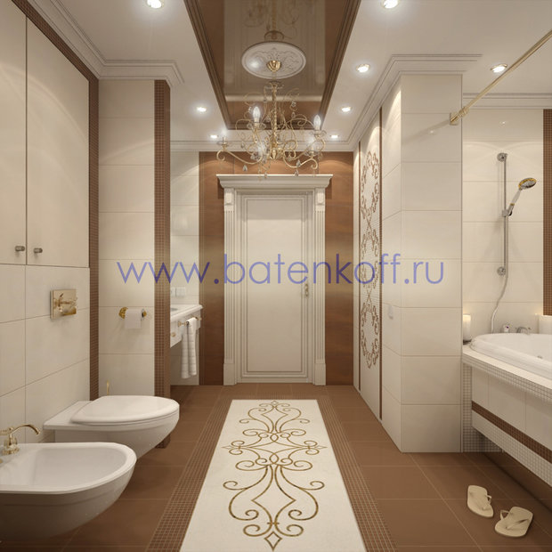 Фото из портфолио Дизайн проект ванной в классическом стиле на Юмашева от дизайн студии Батенькофф. – фотографии дизайна интерьеров на InMyRoom.ru