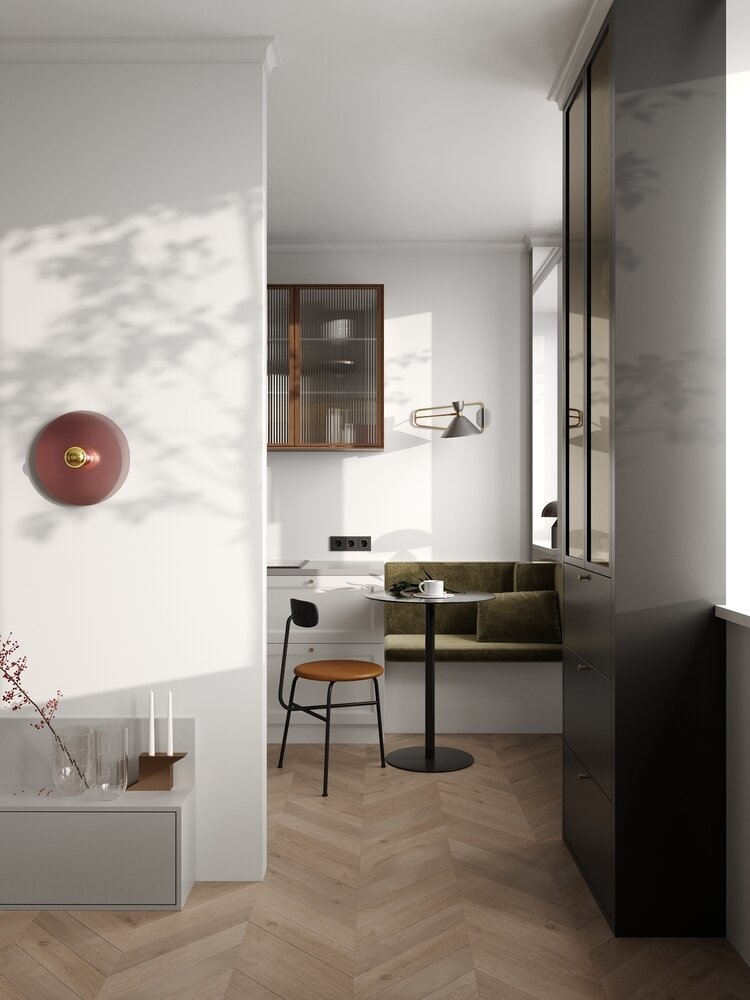 Фотография: Кухня и столовая в стиле Современный, Квартира, Проект недели, Москва, Кирпичный дом, 2 комнаты, 40-60 метров, DSGN HUB – фото на INMYROOM Фотография: Кухня и столовая в стиле Современный, Квартира, Проект недели, Москва, Кирпичный дом, 2 комнаты, 40-60 метров, DSGN HUB – фото на INMYROOM