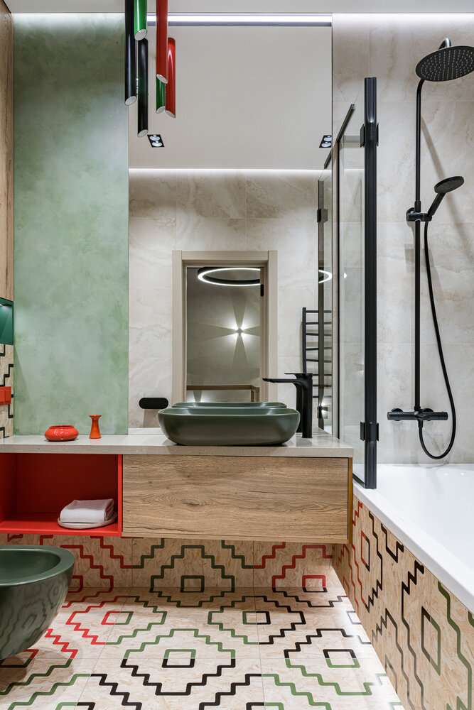 Фотография: Ванная в стиле Современный, Проект дня, Дом и дача, Таунхаус, Челябинск, Кирпичный дом, 4 и больше, Более 90 метров, Надия Кисельникова – фото на INMYROOM