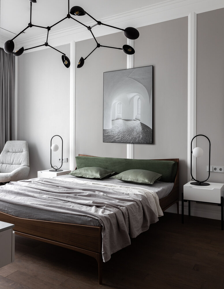 Фотография: Спальня в стиле Современный, Квартира, Проект недели, Москва, Оксана Олейник, 2 комнаты, 60-90 метров – фото на INMYROOM Фотография: Спальня в стиле Современный, Квартира, Проект недели, Москва, Оксана Олейник, 2 комнаты, 60-90 метров – фото на INMYROOM