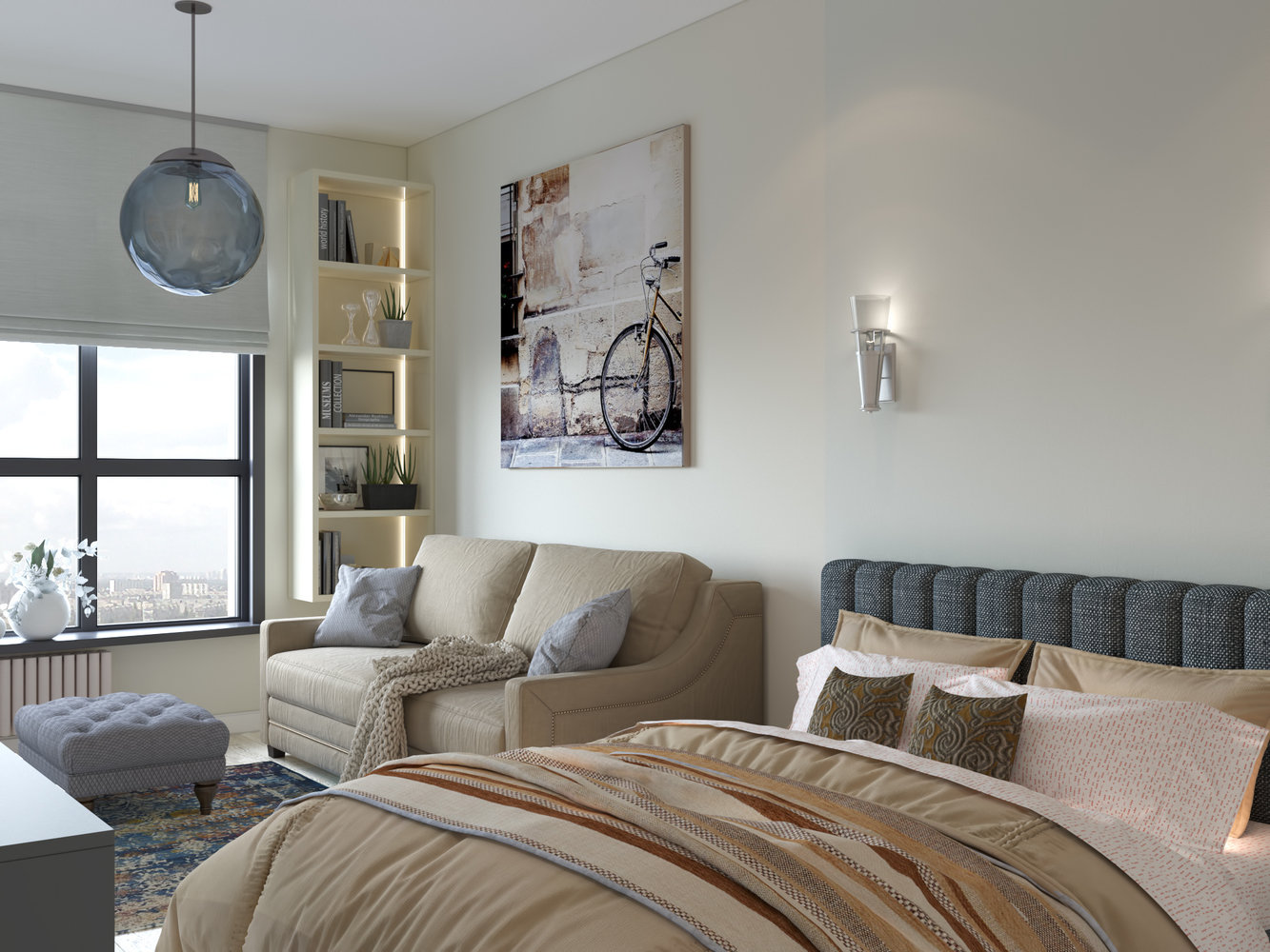 Фотография: Спальня в стиле Современный, Квартира, Проект недели, Москва, Ирина Кривцова, Монолитный дом, 1 комната, 40-60 метров – фото на INMYROOM Фотография: Спальня в стиле Современный, Квартира, Проект недели, Москва, Ирина Кривцова, Монолитный дом, 1 комната, 40-60 метров – фото на INMYROOM