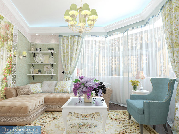 Фото из портфолио Гостиная в загородном доме, современная классика – фотографии дизайна интерьеров на INMYROOM