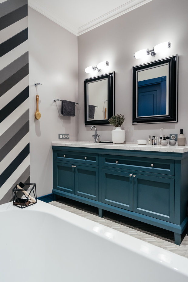 Фотография: Ванная в стиле Скандинавский, Квартира, Проект недели, Москва, Надя Зотова, Сталинка – фото на INMYROOM