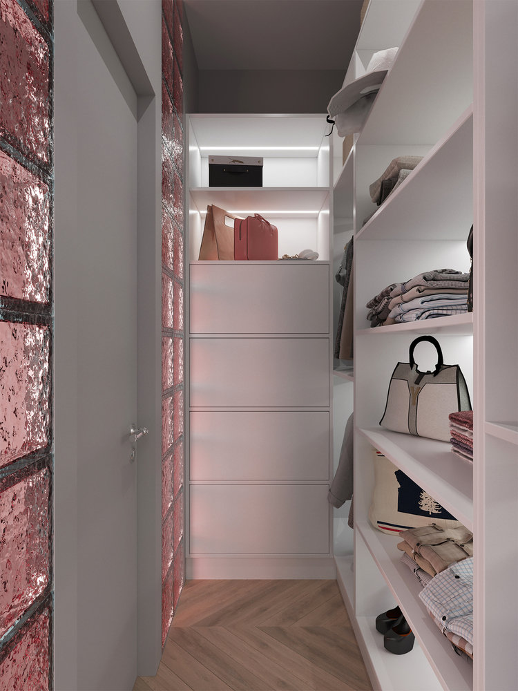 Фотография: Гардеробная в стиле Современный, Кухня и столовая, Ванная, Прихожая, Гостиная, Спальня, Квартира, Проект недели, Желтый, Синий, Розовый, 2 комнаты, 40-60 метров, ПРЕМИЯ INMYROOM – фото на INMYROOM Фотография: Гардеробная в стиле Современный, Кухня и столовая, Ванная, Прихожая, Гостиная, Спальня, Квартира, Проект недели, Желтый, Синий, Розовый, 2 комнаты, 40-60 метров, ПРЕМИЯ INMYROOM – фото на INMYROOM