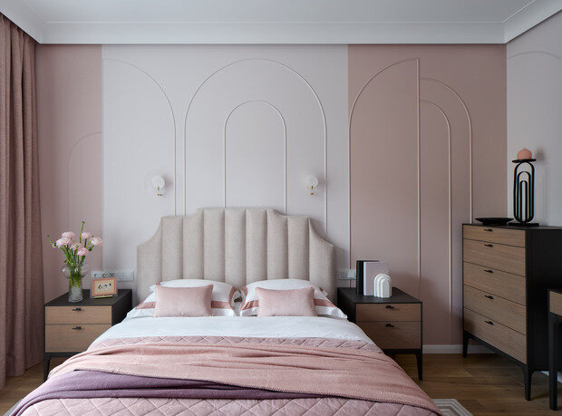 Фотография: Спальня в стиле Современный, Квартира, Проект дня, Москва, Сталинка, 3 комнаты, Более 90 метров, Анастасия Уфимцева – фото на INMYROOM
