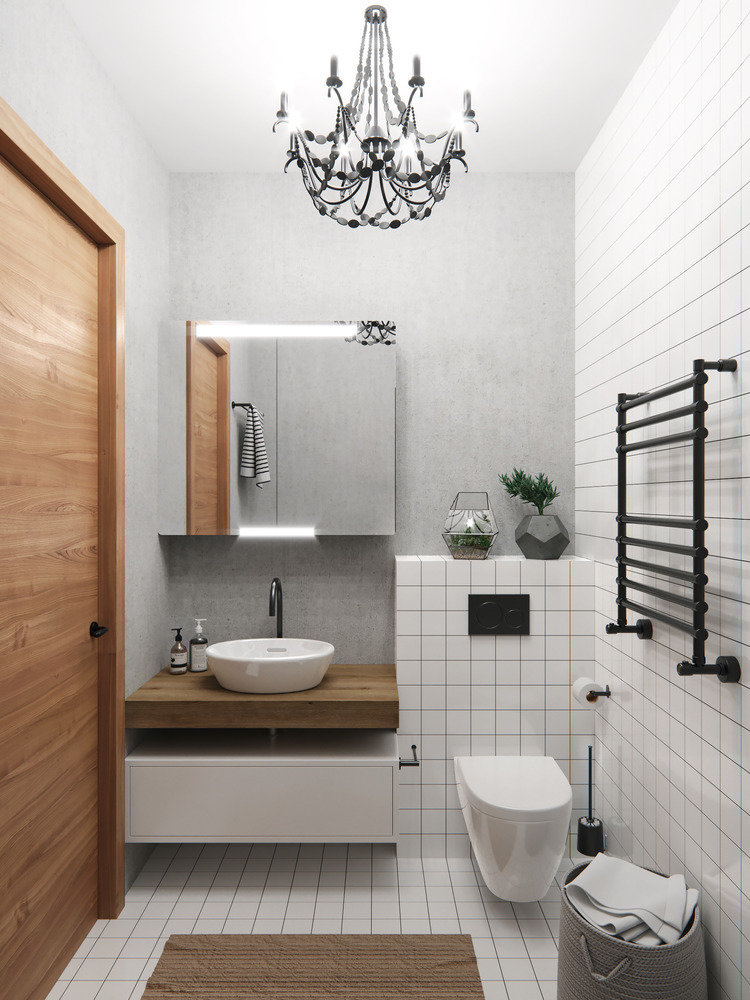 Фотография: Ванная в стиле Минимализм, Лофт, Эклектика, Квартира, Проект дня, Черный, Подмосковье, дерево в интерьере, инженерная доска, черный потолок в интерьере, 2 комнаты, 60-90 метров, Монолитно-кирпичный, Анна Сухая, коттеджный поселок Западная Долина – фото на INMYROOM Фотография: Ванная в стиле Минимализм, Лофт, Эклектика, Квартира, Проект дня, Черный, Подмосковье, дерево в интерьере, инженерная доска, черный потолок в интерьере, 2 комнаты, 60-90 метров, Монолитно-кирпичный, Анна Сухая, коттеджный поселок Западная Долина – фото на INMYROOM