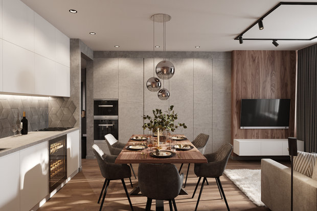 Фото из портфолио Квартира 71 кв.м. в современном стиле в ЖК SREDA – фотографии дизайна интерьеров на INMYROOM