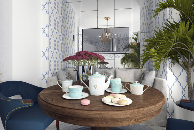 Фотография: Кухня и столовая в стиле Прованс и Кантри, Квартира, Проект дня, Москва, Монолитный дом, 2 комнаты, 60-90 метров, Маргарита Рассказова, ЖК «Айвазовский» – фото на INMYROOM