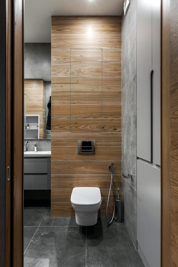 Фотография: Ванная в стиле Минимализм, Современный, Квартира, Проект дня, Химки, 3 комнаты, 60-90 метров, Flatforfox – фото на INMYROOM