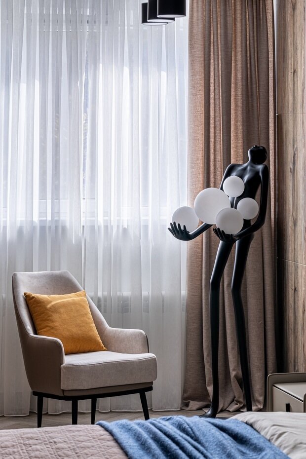 Фотография: Спальня в стиле Современный, Эклектика, Квартира, Проект дня, Казахстан, 3 комнаты, Более 90 метров, Надира Мустафина – фото на INMYROOM