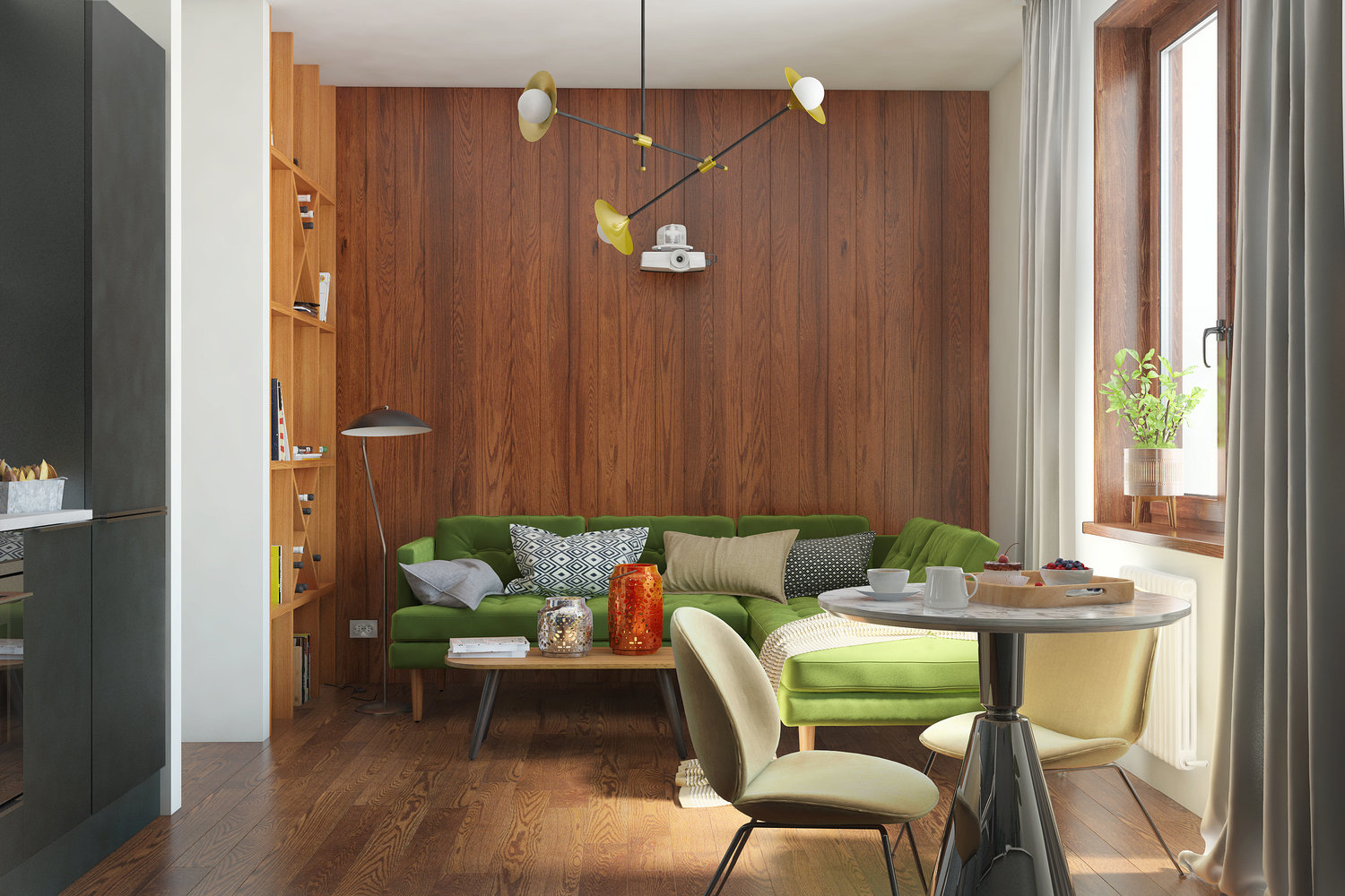 Фотография: Гостиная в стиле Эко, Современный, Квартира, Минимализм, Проект недели, Москва, 1 комната, 40-60 метров, Монолитно-кирпичный, Манана Хучуа, ЖК «на Симоновском» – фото на INMYROOM