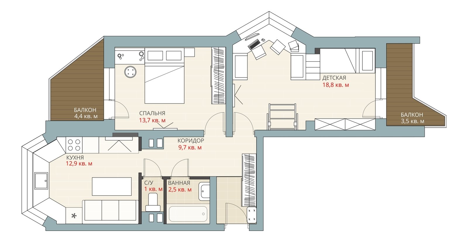 Фотография: Планировки в стиле , Перепланировка, Анастасия Киселева, Максим Джураев, ПД-4, И-155, П44т – фото на INMYROOM Фотография: Планировки в стиле , Перепланировка, Анастасия Киселева, Максим Джураев, ПД-4, И-155, П44т – фото на INMYROOM