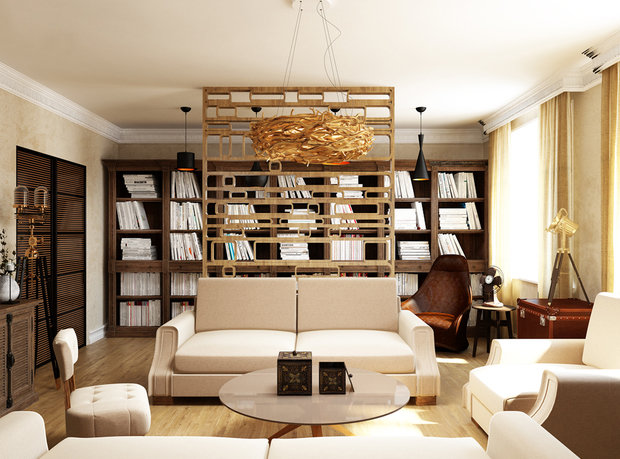 Фотография: Гостиная в стиле Лофт, Квартира, Проект недели, Эко – фото на INMYROOM