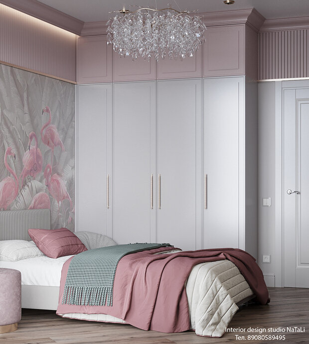 Фото из портфолио Комната для девочки в розовых оттенках. Дизайн проект квартиры в ЖК Ньютон – фотографии дизайна интерьеров на INMYROOM