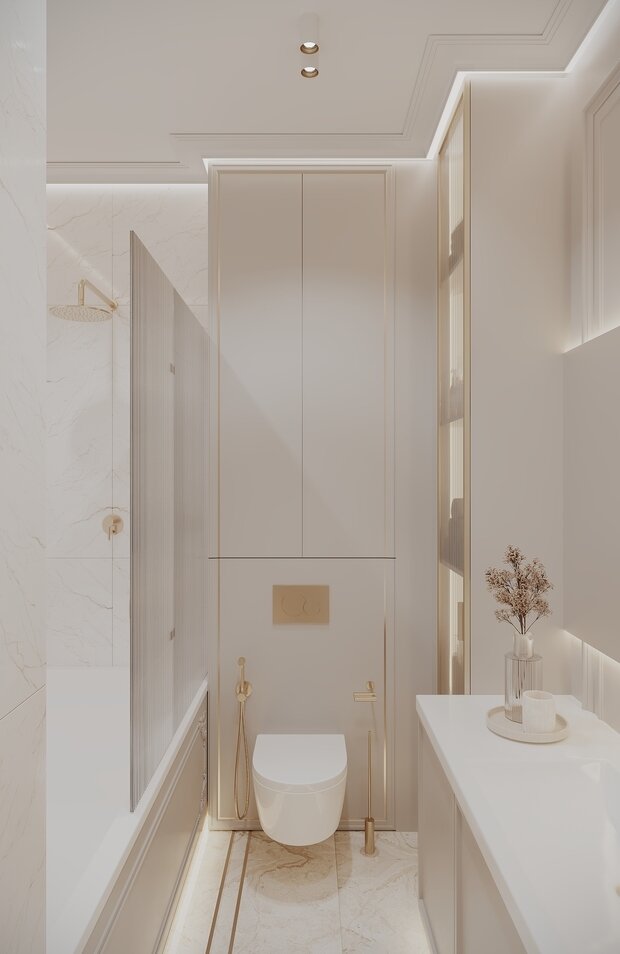 Фото из портфолио Дизайн-проект квартиры в ЖК «Миръ» в стиле современной классики – фотографии дизайна интерьеров на INMYROOM