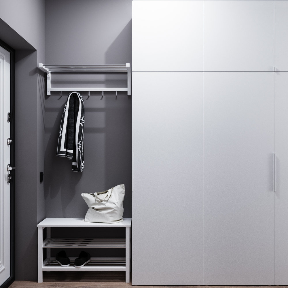 Фотография: Прихожая в стиле Минимализм, Современный, Квартира, Студия, Белый, Проект недели, Серый, Голубой, до 40 метров, ПРЕМИЯ INMYROOM, Олеся Еранцева – фото на INMYROOM Фотография: Прихожая в стиле Минимализм, Современный, Квартира, Студия, Белый, Проект недели, Серый, Голубой, до 40 метров, ПРЕМИЯ INMYROOM, Олеся Еранцева – фото на INMYROOM