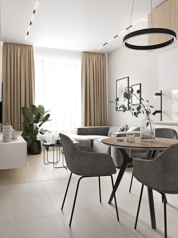 Фотография: Кухня и столовая в стиле Современный, Минимализм, Лофт, Квартира, Проект недели, Москва, 3 комнаты, 60-90 метров, OS Interior – фото на INMYROOM