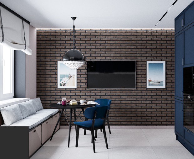 Фото из портфолио Квартира в стиле ЛОФТ 45 кв.м – фотографии дизайна интерьеров на INMYROOM