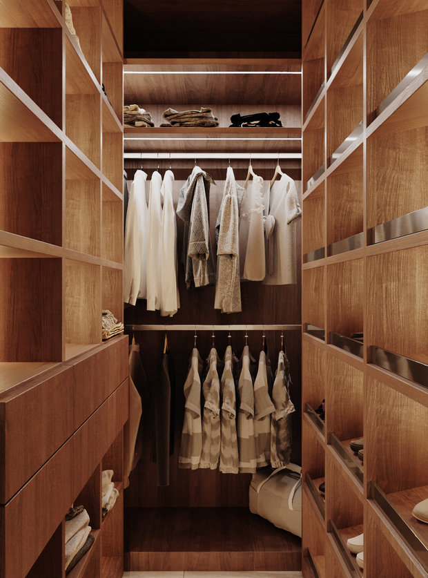 Фотография: Гардеробная в стиле Современный, Квартира, Проект недели, Samsung, Монолитный дом, 3 комнаты, 60-90 метров, ЖК Headliner, Леся Печенкина – фото на INMYROOM