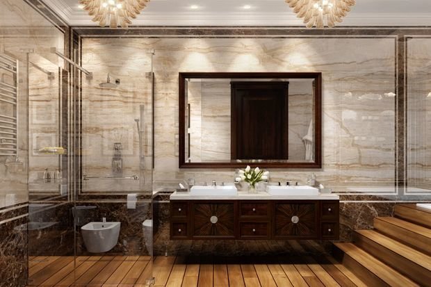 Фото из портфолио Две квартиры в одной и палуба в ванной – фотографии дизайна интерьеров на INMYROOM