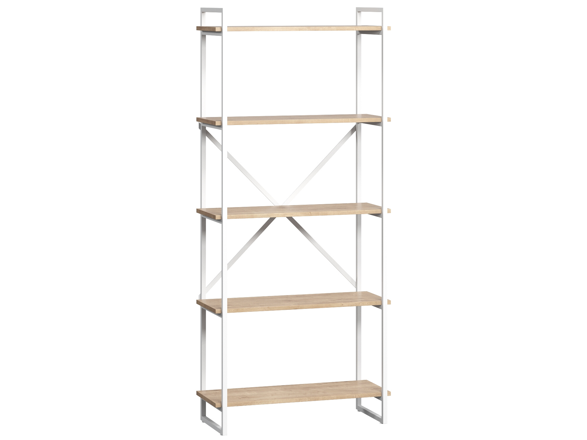 Стеллаж Мальборк 80х182 бежево-белого цвета