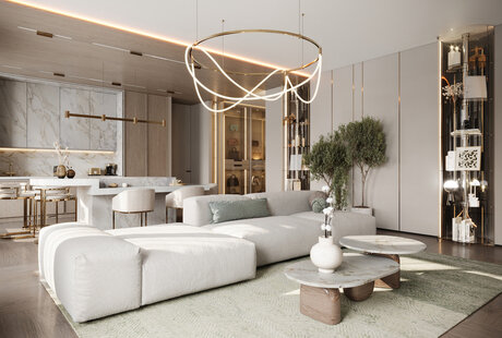 Дизайн-проект квартиры в ЖК «Береговой-2» в стиле минимализм и джапанди