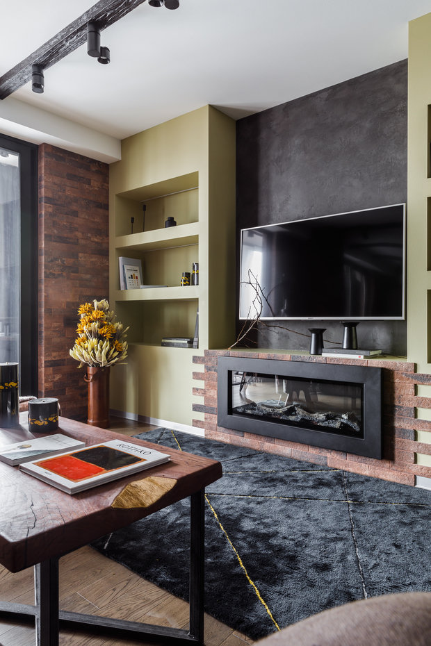 Фото из портфолио Фото гостиной реализованного проекта квартиры, расположенной в ЖК "Центральном".  – фотографии дизайна интерьеров на INMYROOM